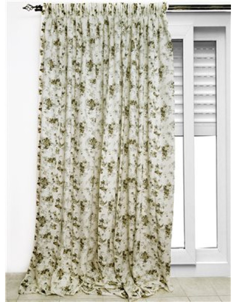 ΚΟΥΡΤΙΝΑ ΜΕ ΓΚΡΙ ΚΑΦΕ ΦΛΟΡΑΛ